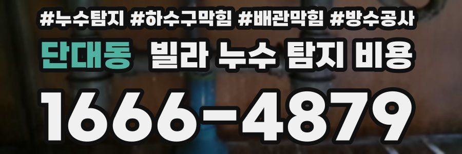 단대동 빌라 누수 탐지 비용