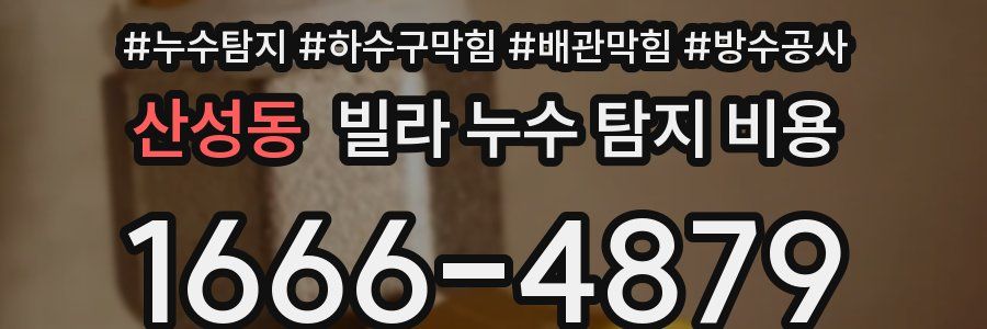산성동 빌라 누수 탐지 비용