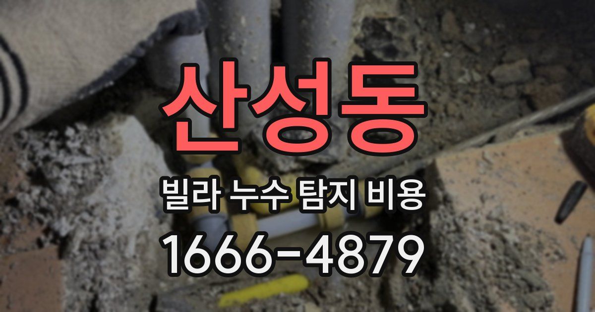 산성동 빌라 누수 탐지 비용