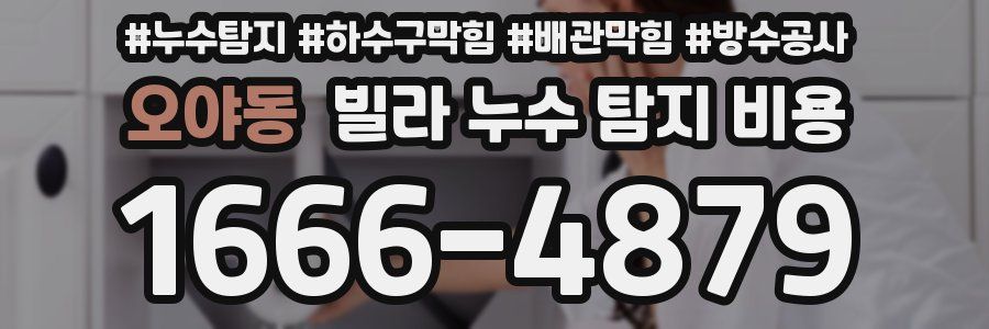 오야동 빌라 누수 탐지 비용