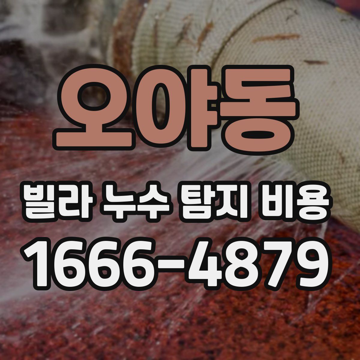 오야동 빌라 누수 탐지 비용