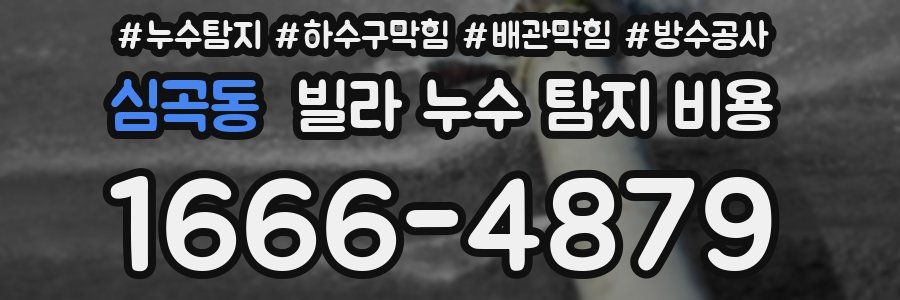 심곡동 빌라 누수 탐지 비용