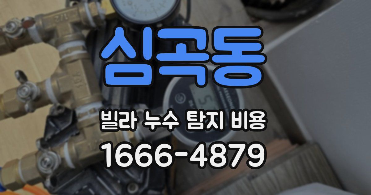 심곡동 빌라 누수 탐지 비용