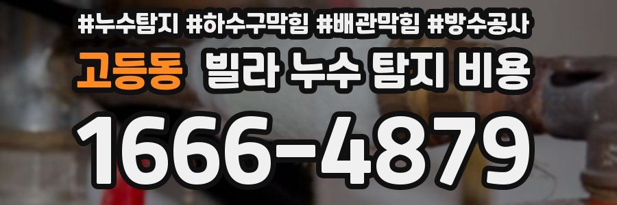 고등동 빌라 누수 탐지 비용