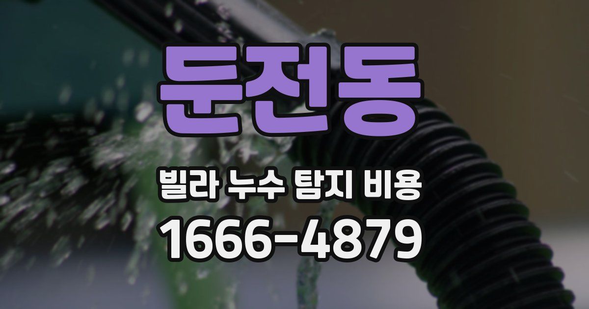 둔전동 빌라 누수 탐지 비용