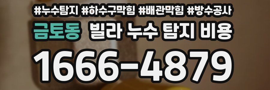 금토동 빌라 누수 탐지 비용