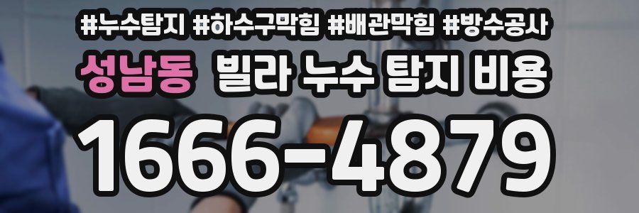 성남동 빌라 누수 탐지 비용