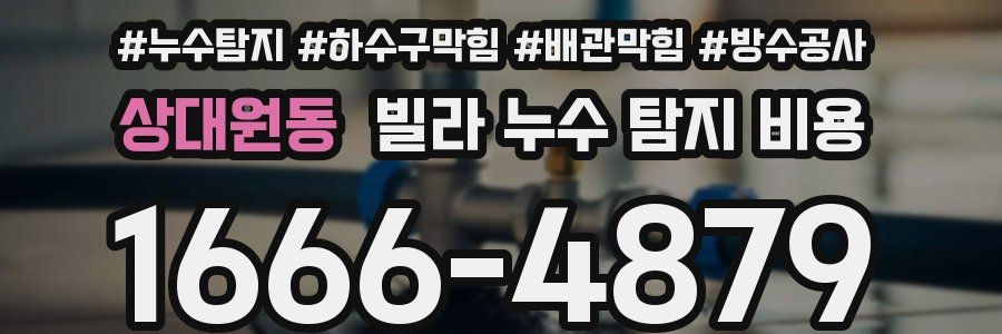상대원동 빌라 누수 탐지 비용