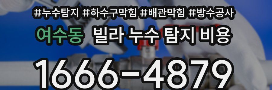여수동 빌라 누수 탐지 비용