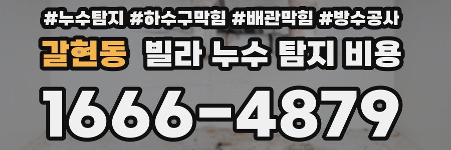 갈현동 빌라 누수 탐지 비용