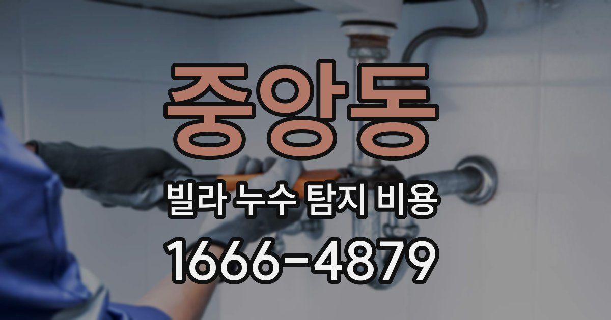 중앙동 빌라 누수 탐지 비용
