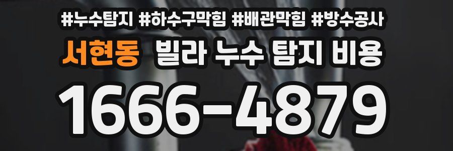 서현동 빌라 누수 탐지 비용