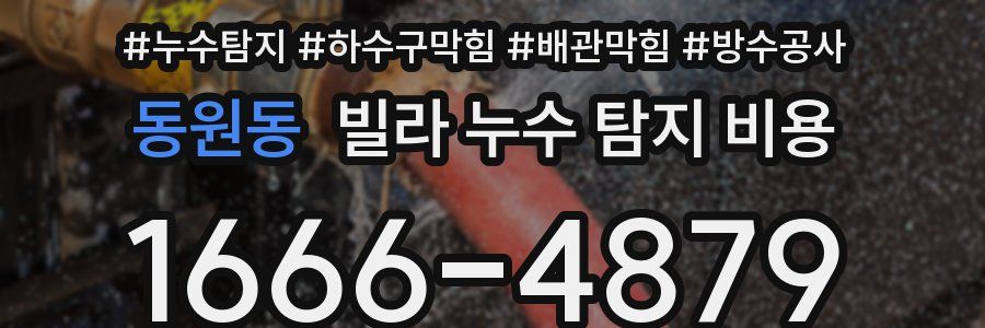 동원동 빌라 누수 탐지 비용