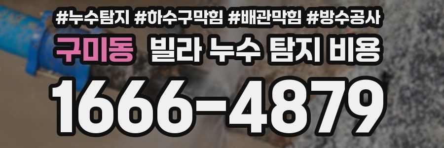 구미동 빌라 누수 탐지 비용
