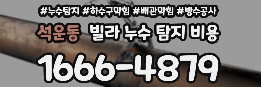 석운동 빌라 누수 탐지 비용