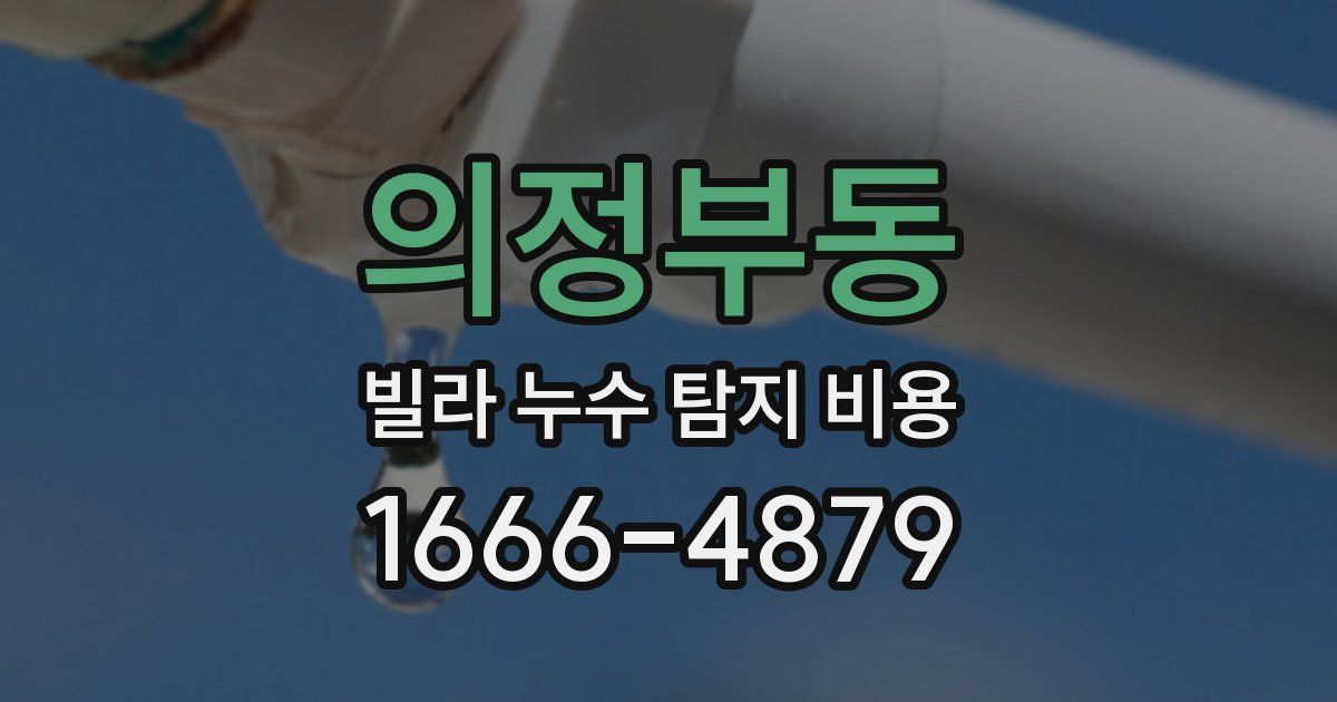 의정부동 빌라 누수 탐지 비용