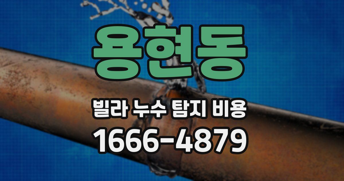 용현동 빌라 누수 탐지 비용