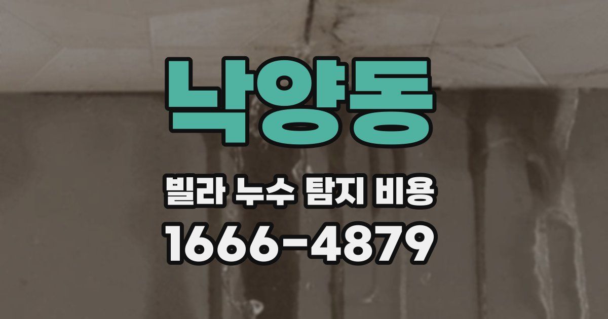 낙양동 빌라 누수 탐지 비용
