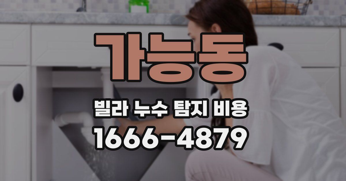 가능동 빌라 누수 탐지 비용