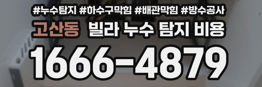 고산동 빌라 누수 탐지 비용