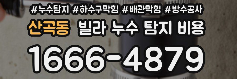 산곡동 빌라 누수 탐지 비용