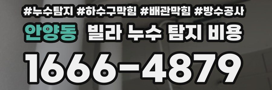 안양동 빌라 누수 탐지 비용