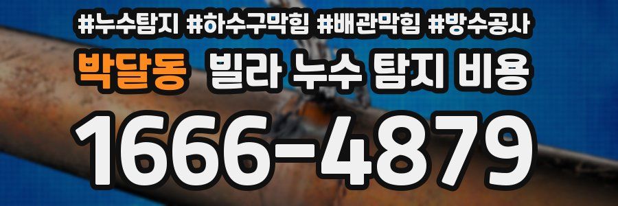 박달동 빌라 누수 탐지 비용