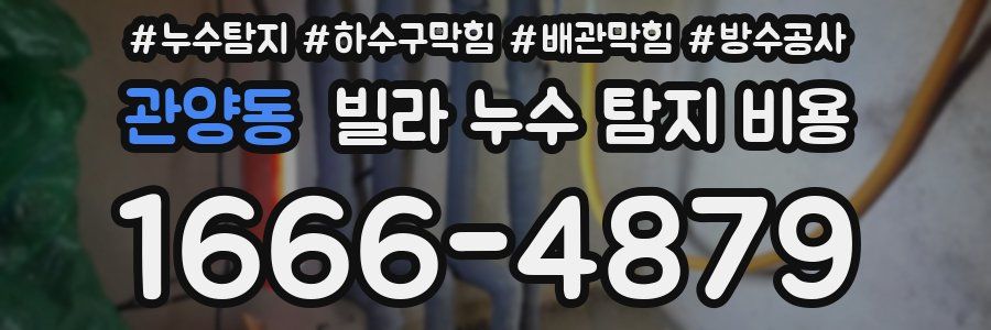 관양동 빌라 누수 탐지 비용