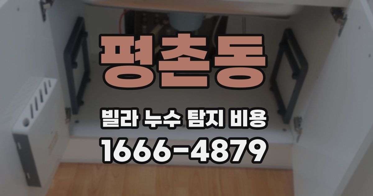 평촌동 빌라 누수 탐지 비용