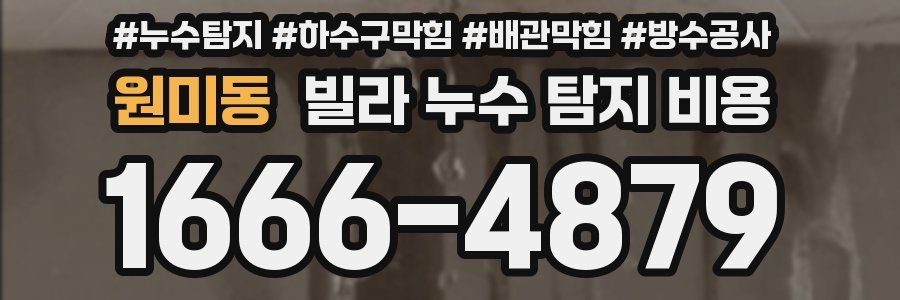 원미동 빌라 누수 탐지 비용