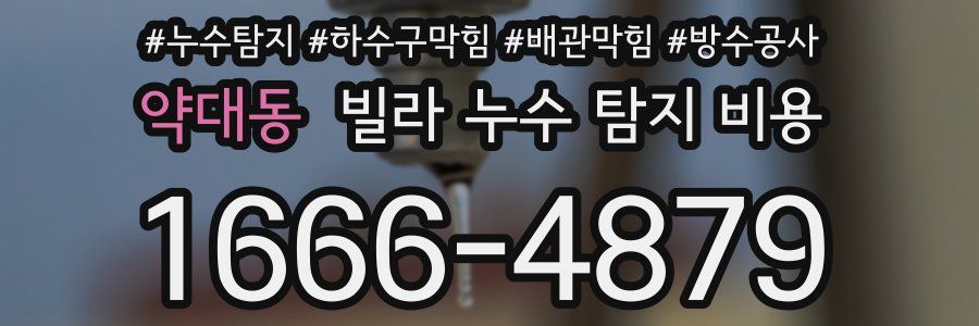 약대동 빌라 누수 탐지 비용