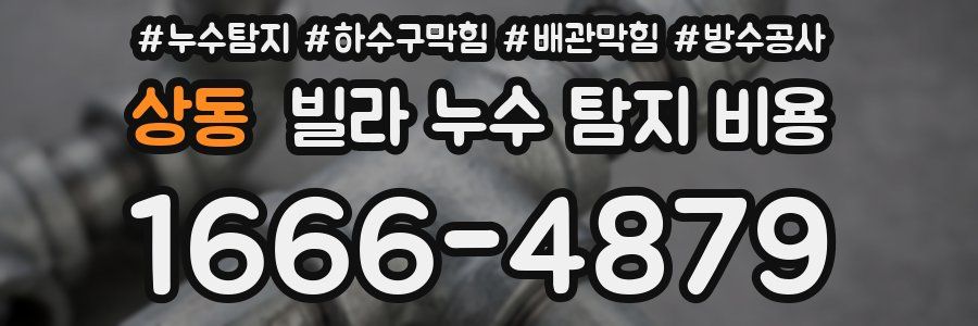 상동 빌라 누수 탐지 비용