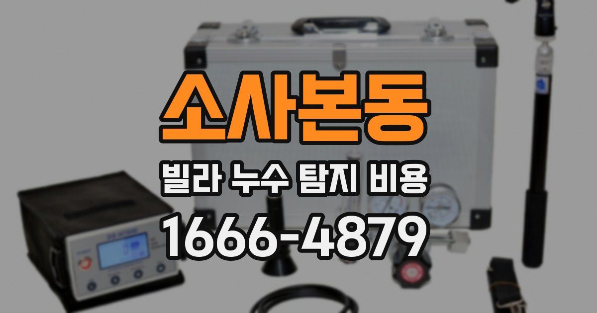 소사본동 빌라 누수 탐지 비용