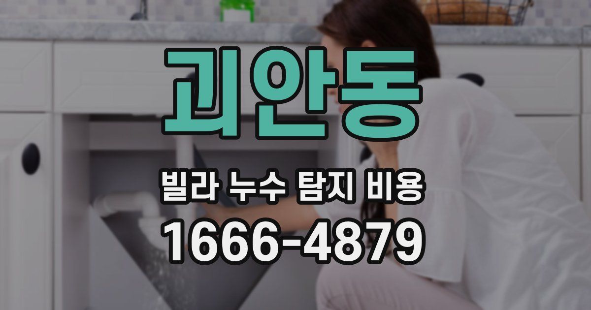 괴안동 빌라 누수 탐지 비용