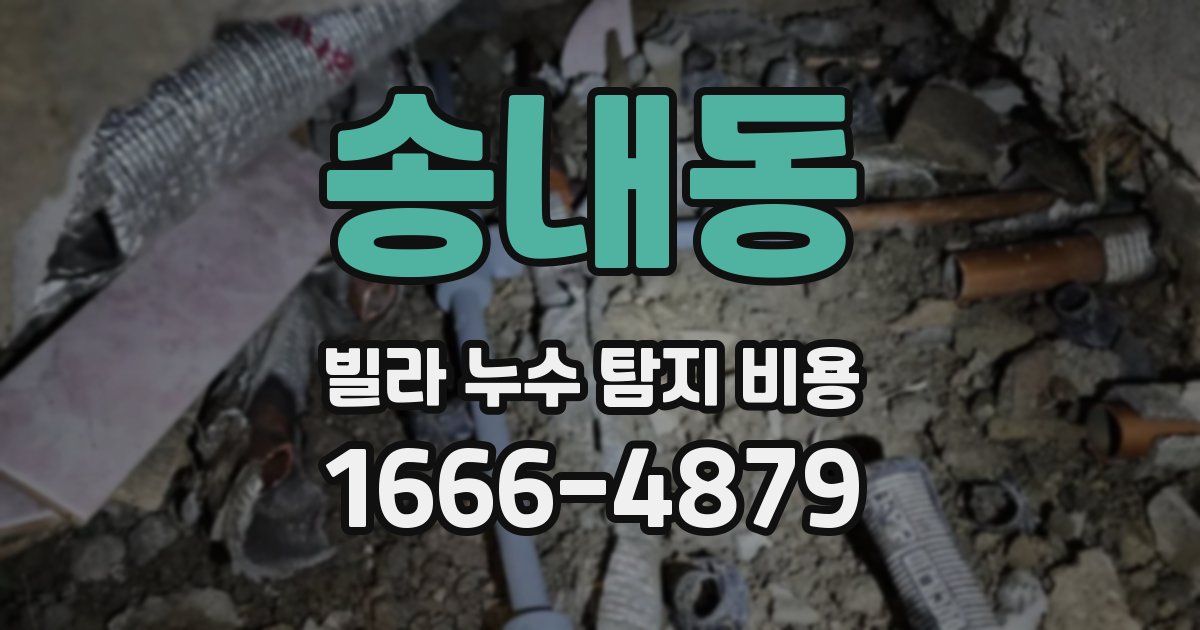 송내동 빌라 누수 탐지 비용