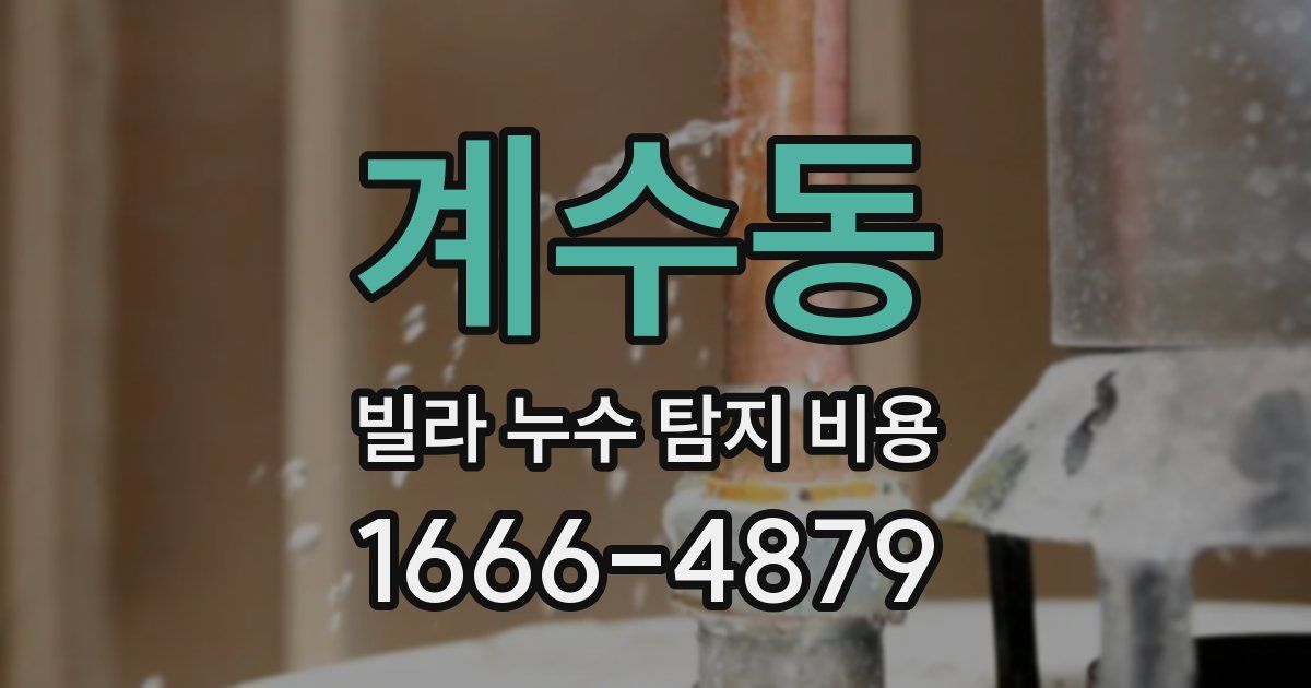 계수동 빌라 누수 탐지 비용