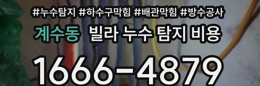계수동 빌라 누수 탐지 비용