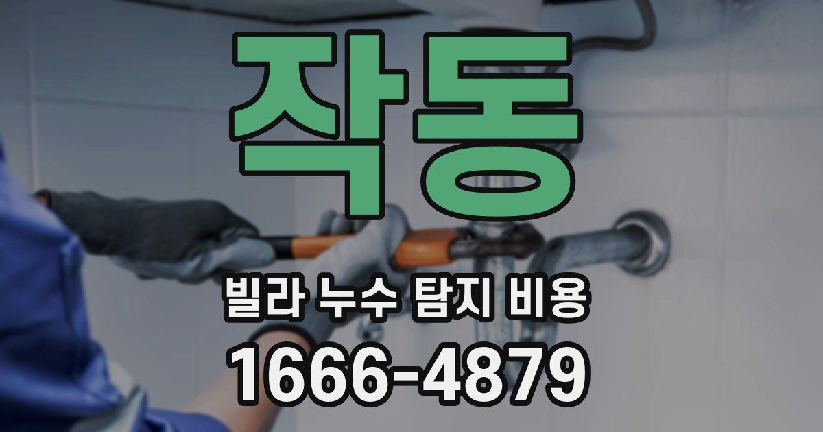 작동 빌라 누수 탐지 비용