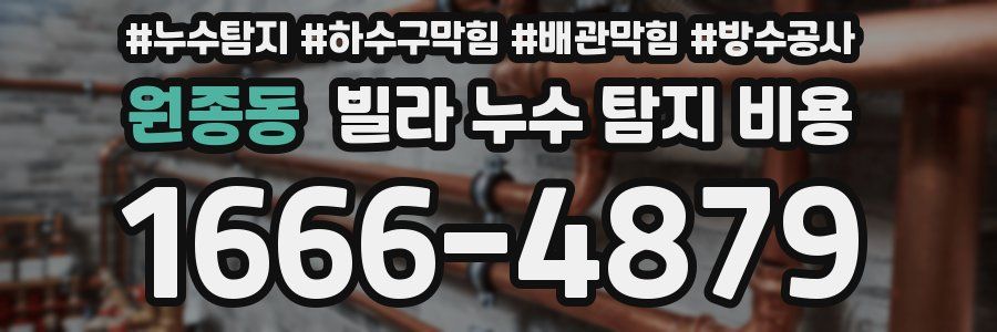 원종동 빌라 누수 탐지 비용
