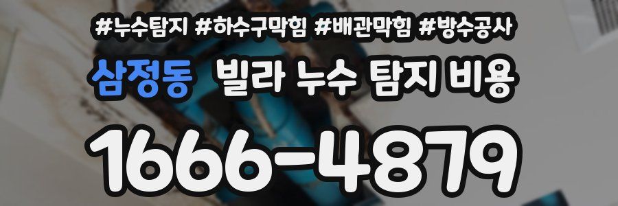 삼정동 빌라 누수 탐지 비용