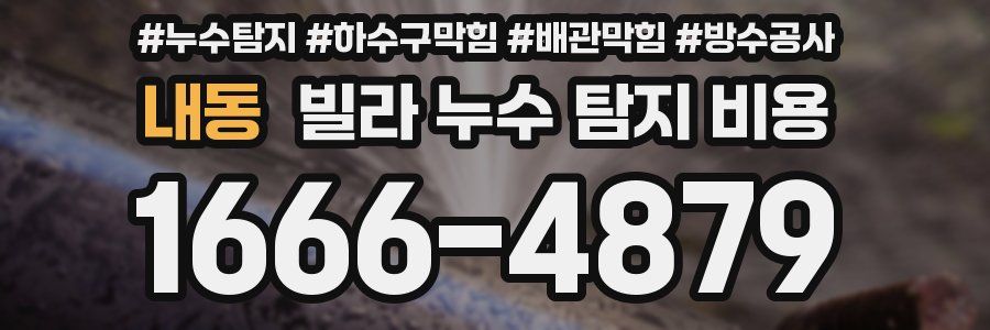 내동 빌라 누수 탐지 비용