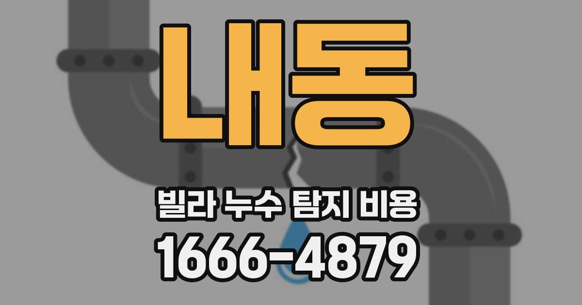 내동 빌라 누수 탐지 비용