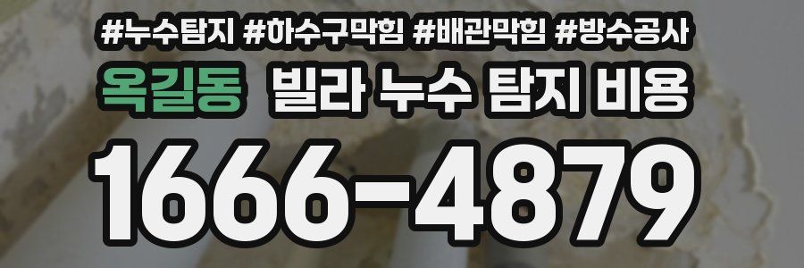 옥길동 빌라 누수 탐지 비용