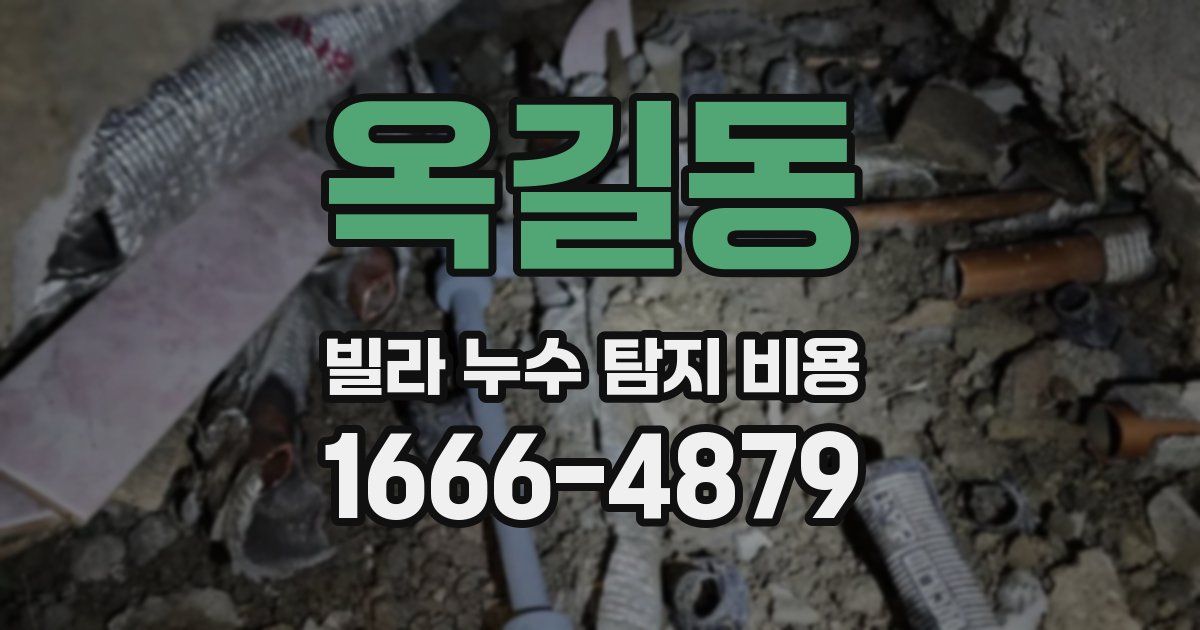옥길동 빌라 누수 탐지 비용