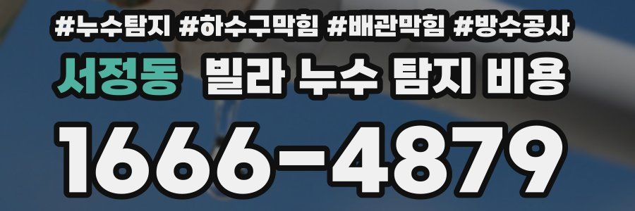 서정동 빌라 누수 탐지 비용