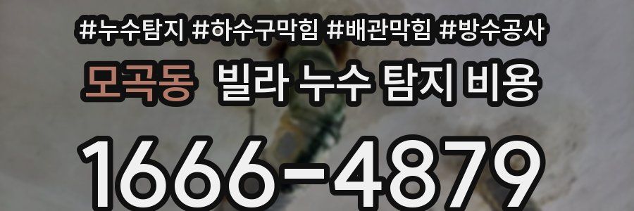 모곡동 빌라 누수 탐지 비용