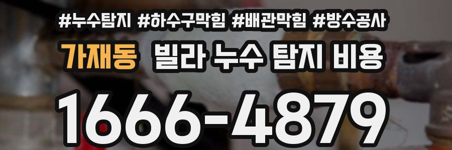 가재동 빌라 누수 탐지 비용