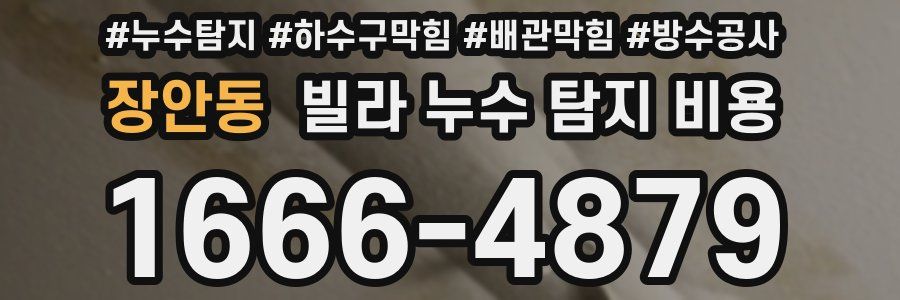 장안동 빌라 누수 탐지 비용
