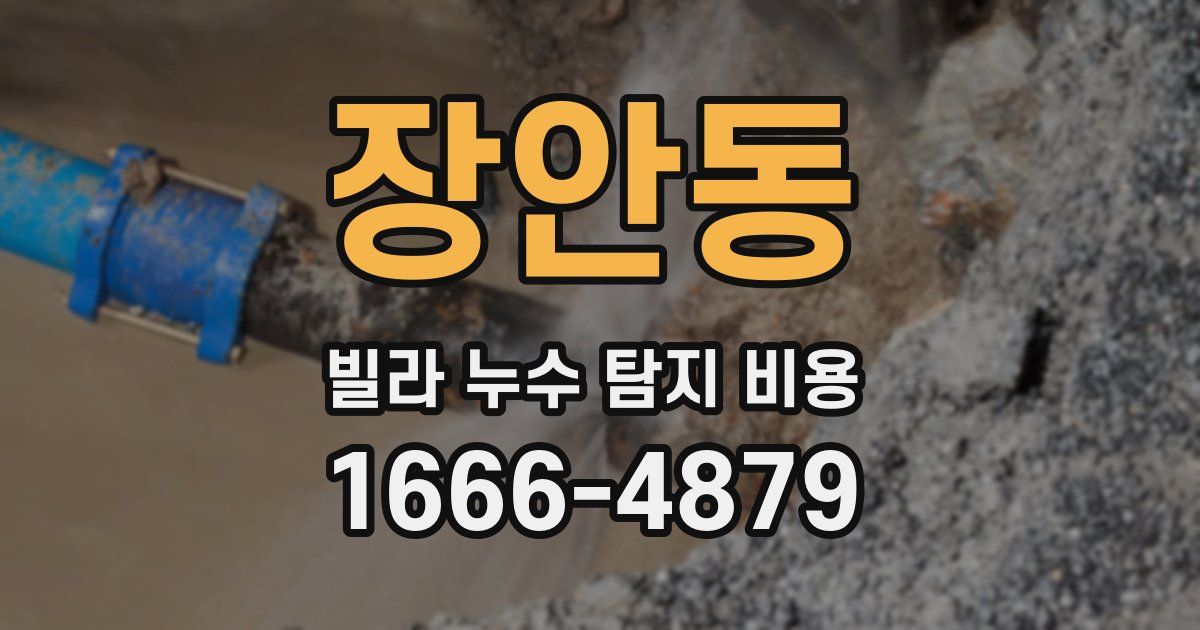 장안동 빌라 누수 탐지 비용