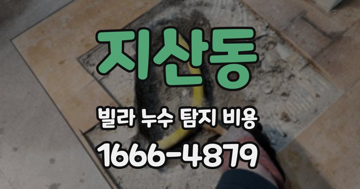 지산동 빌라 누수 탐지 비용